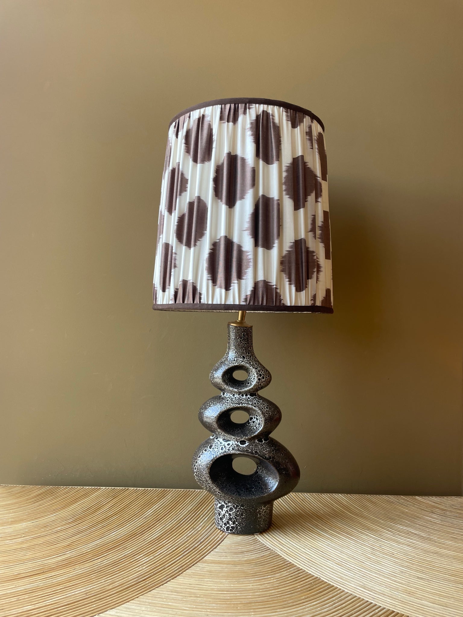 retro pine 40_brown dots on white silk ikat
