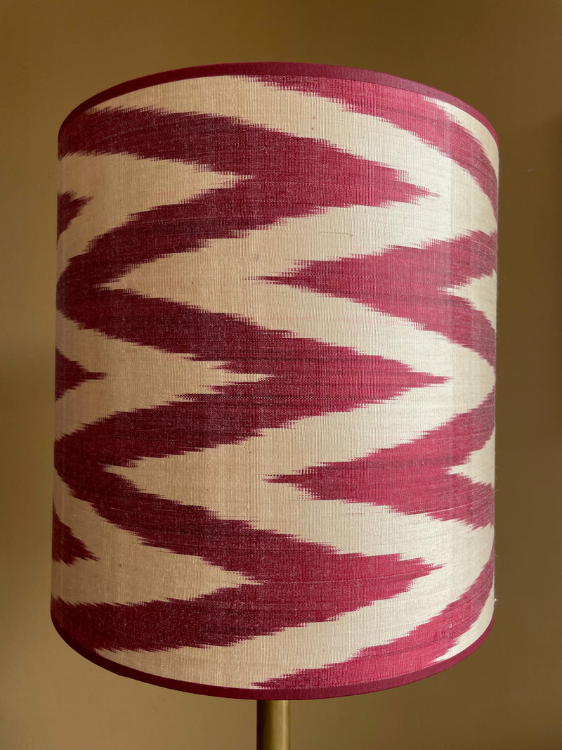 Rust Ecru Zigzag Silk Ikat